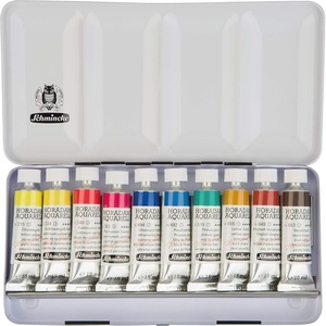 image:imageSchmincke  HORADAM AQUARELL color box basic assortment 12 x 5 ml tubes 74112097 metal box painting set finest premium watercolors051 Fl Oz Pack of 10